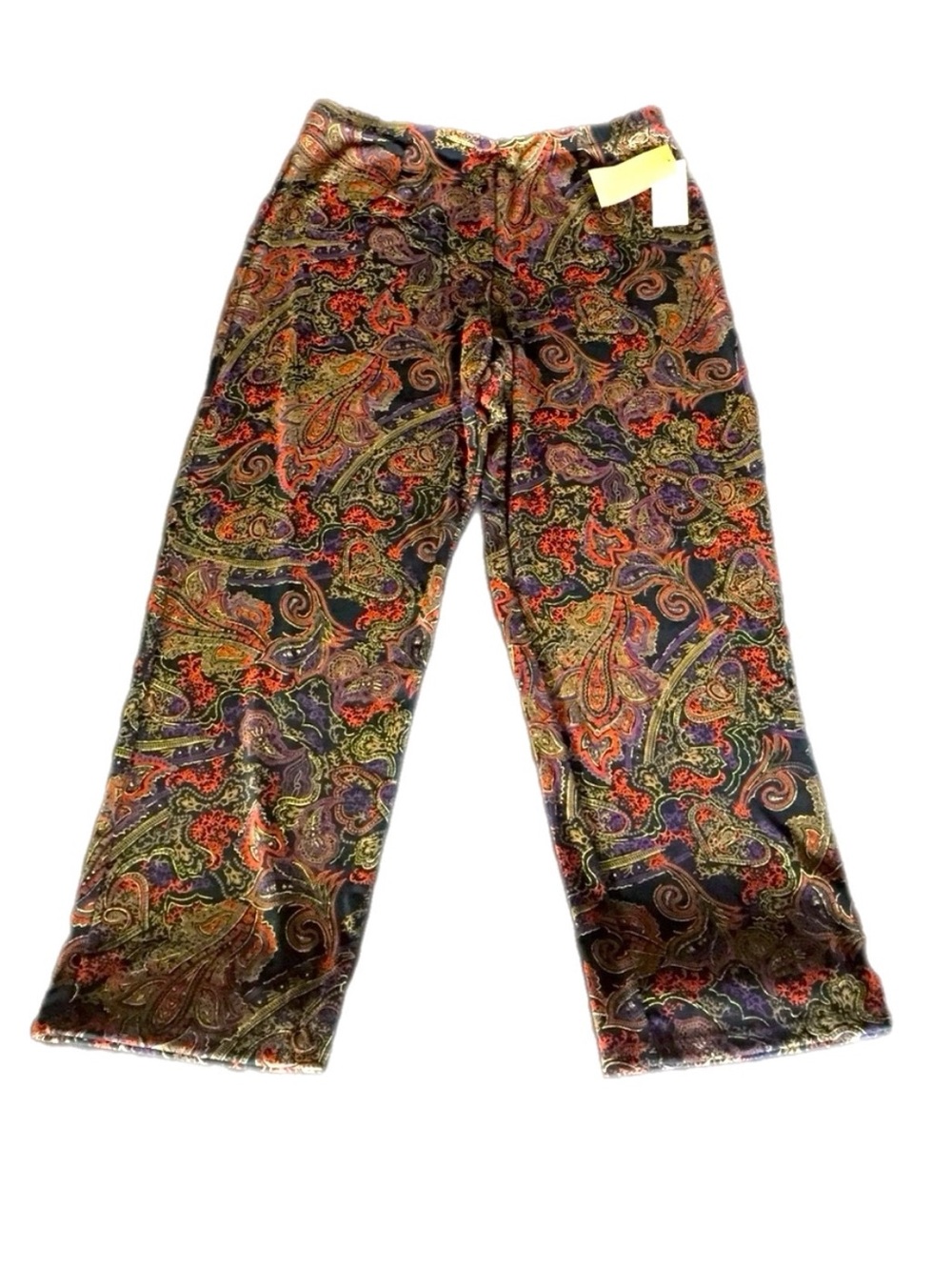 Y2K Vintage Coldwater Creek Fluid Knit Paisley Pants Size Large - Fall Vibes